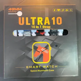 10 in 1 Ultra Smart Watch Big Display Waterproof Long Battery Life Ultra Watch With 10 Straps