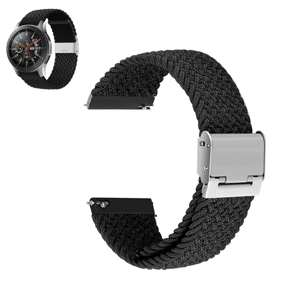 20mm Universal elastic nylon watch strap - Black