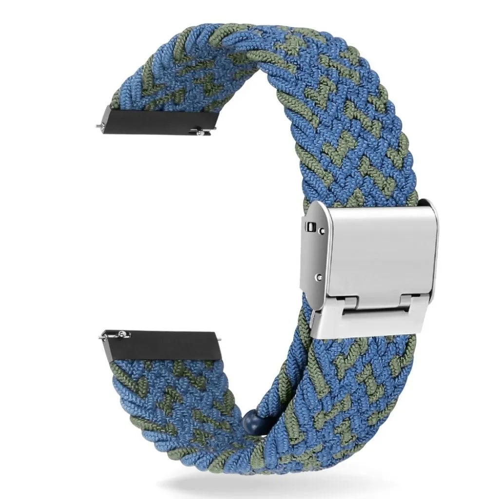 20mm Universal elastic nylon watch strap - Blue / Green Band