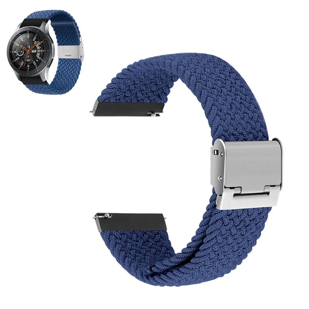 20mm Universal elastic nylon watch strap - Dark Blue