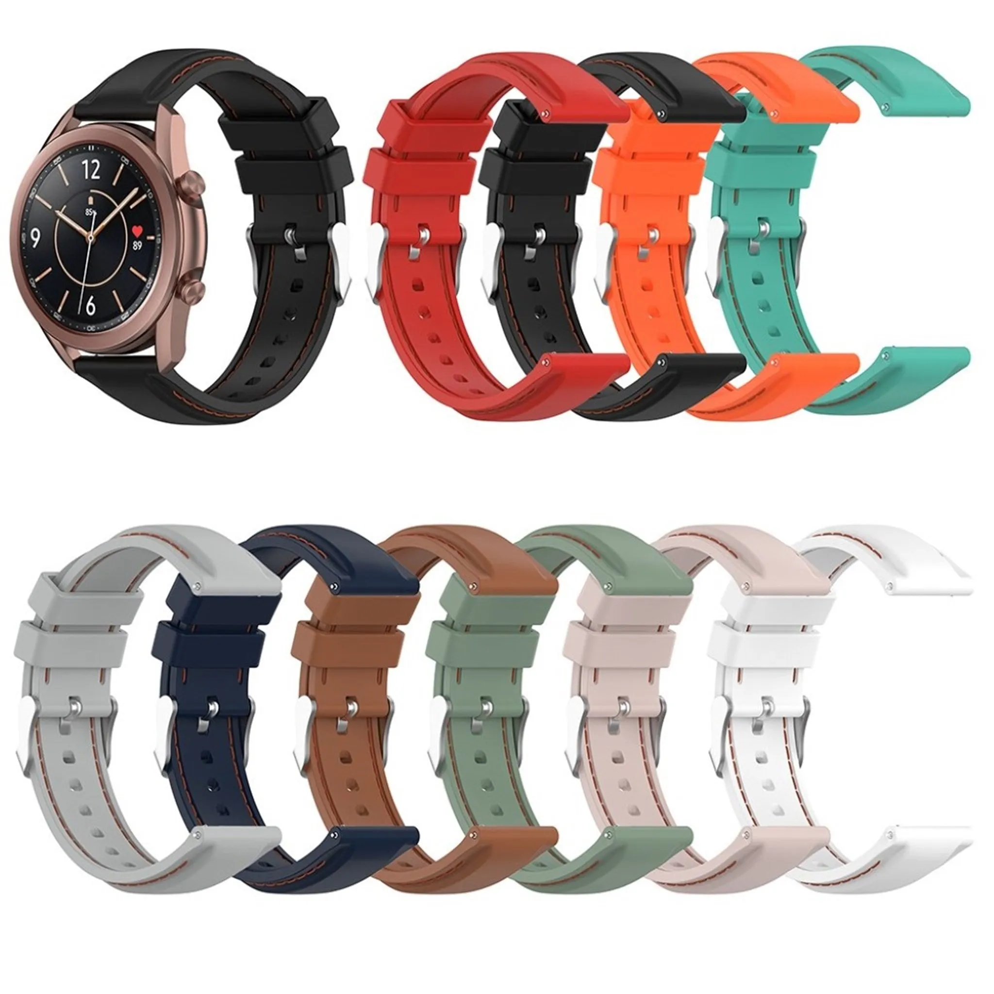 20mm Universal unique silicone watch band - Orange