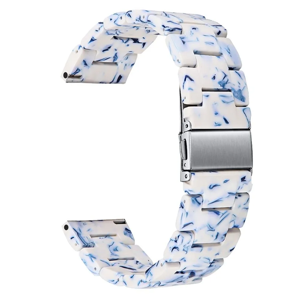 22mm fashionable 3 bead resin watch strap for Amazfit watch - Blue / White