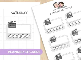 5-Star Rating - Movies Tracker Planner Stickers