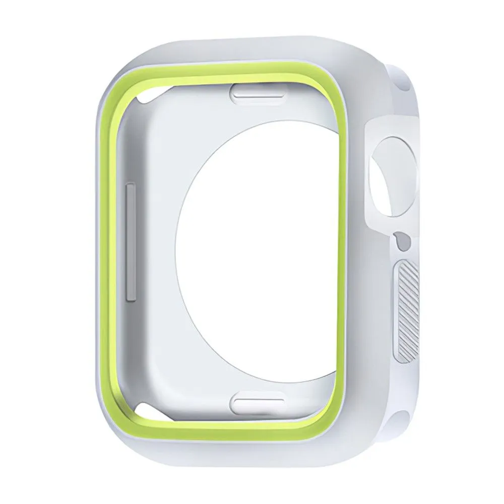 Apple Watch (45mm) dual color silicone cover - White / Green