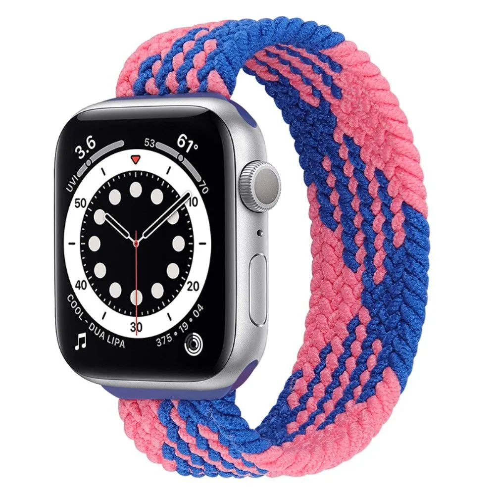 Apple Watch (45mm) elastic watch strap - Blue / Pink Splicing / Size: M