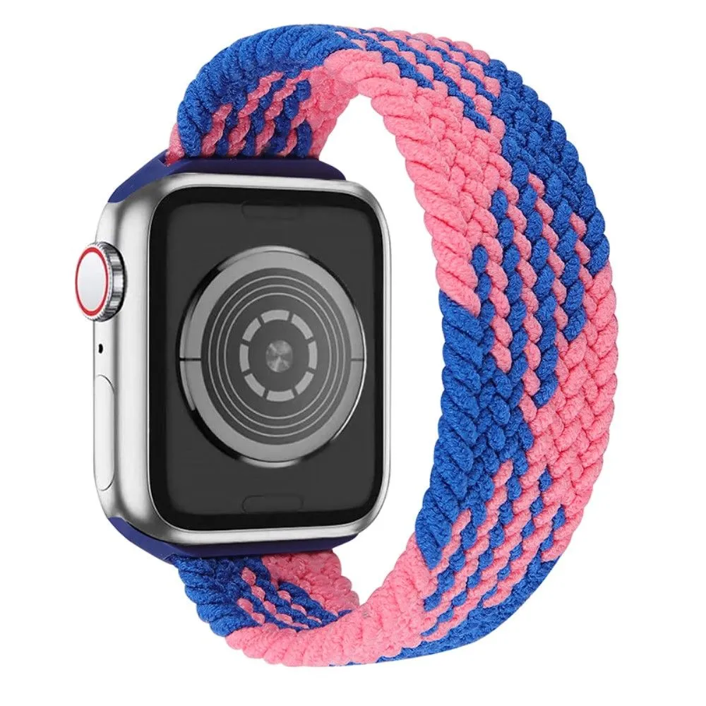 Apple Watch (45mm) elastic watch strap - Blue / Pink Splicing / Size: M