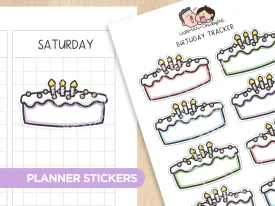 Birthday Tracker Planner Stickers