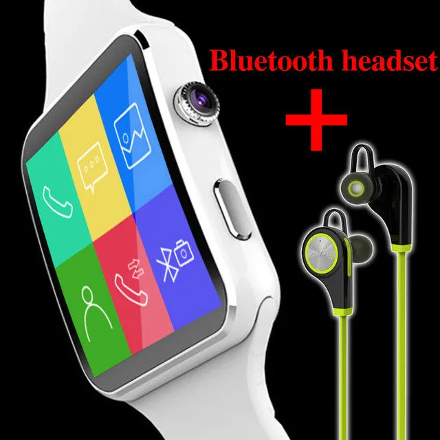 Bluetooth Smart Watch Xl06  Curved Screen With Alarm Clock Camera SIM TF Card