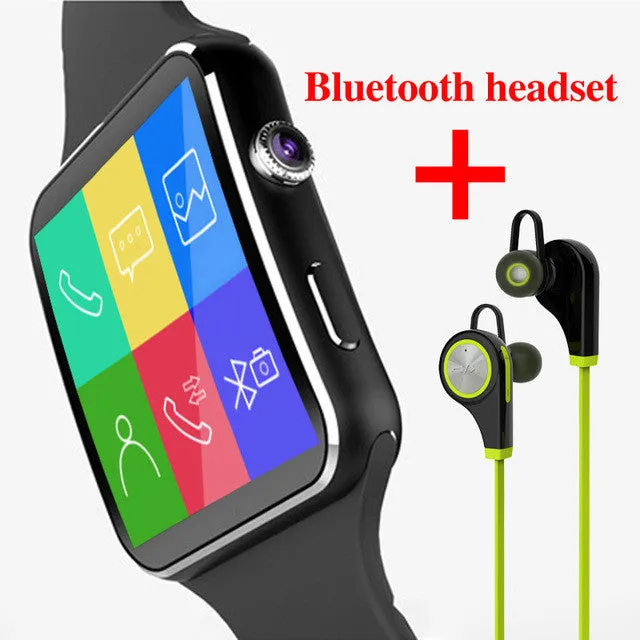 Bluetooth Smart Watch Xl06  Curved Screen With Alarm Clock Camera SIM TF Card