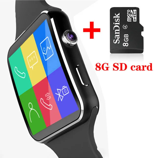 Bluetooth Smart Watch Xl06  Curved Screen With Alarm Clock Camera SIM TF Card