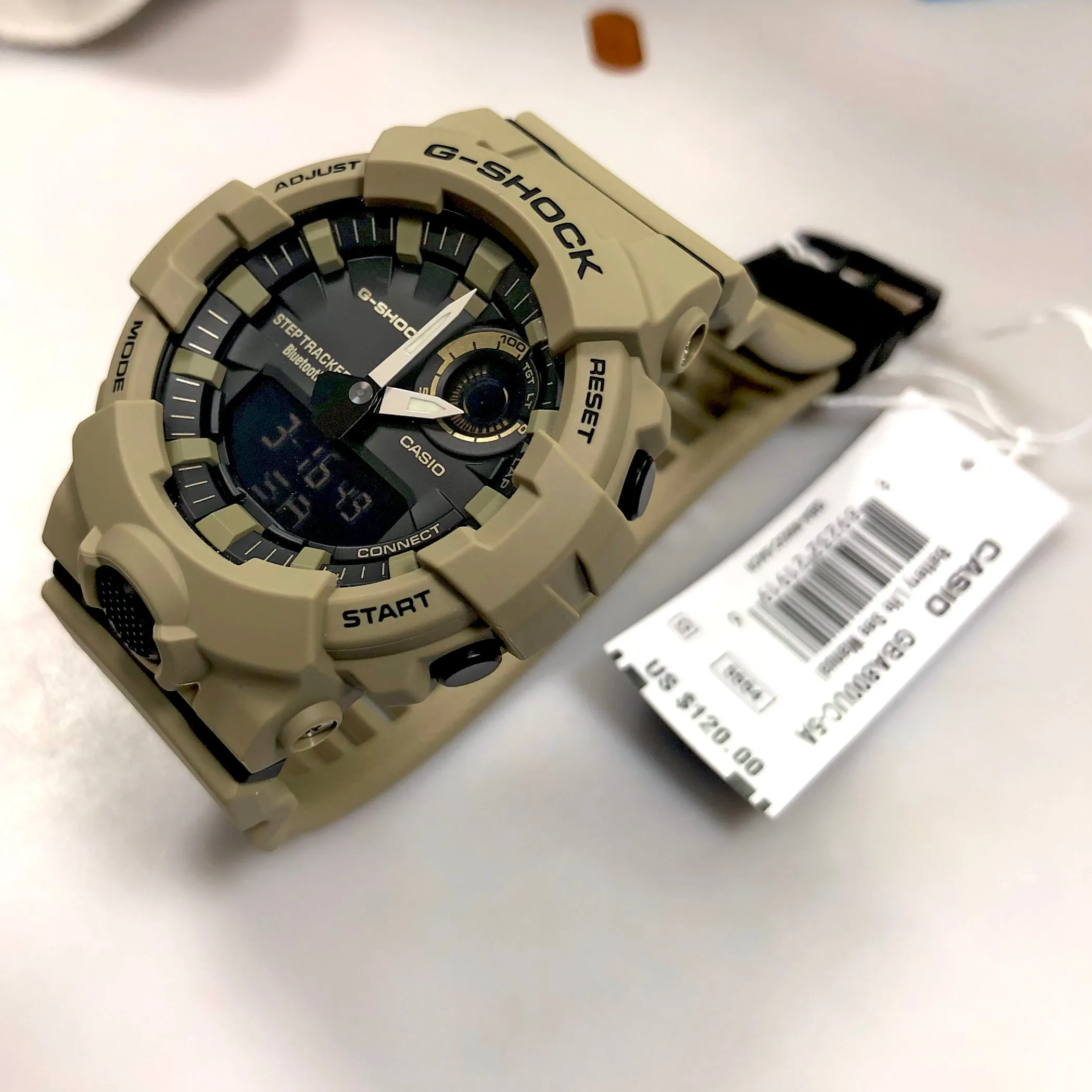 Casio G-Shock Tan Beige Bluetooth StepTracker Analog-Digital Watch GBA800UC-5A