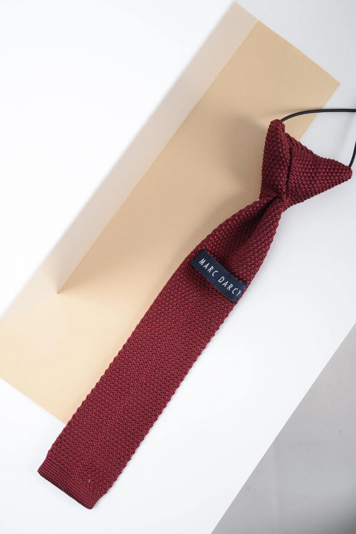 Children's Knitted Tie In Wine