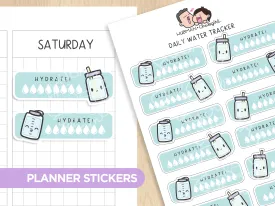 Daily Water Tracker Planner Stickers