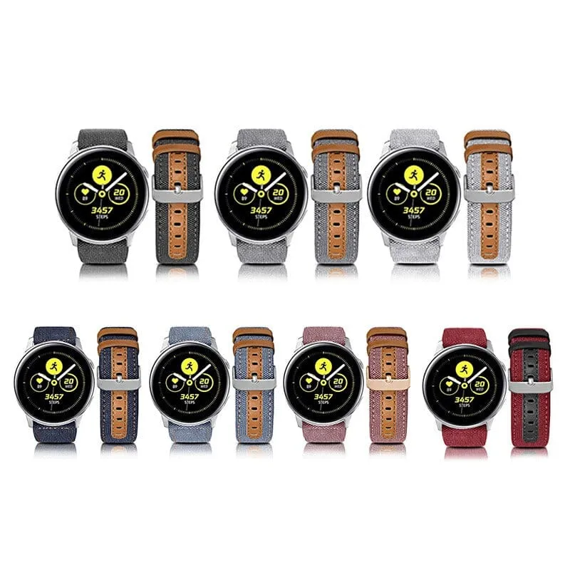 Denim & Leather Watch Straps Compatible with the Garmin Vivomove HR & HR Sports