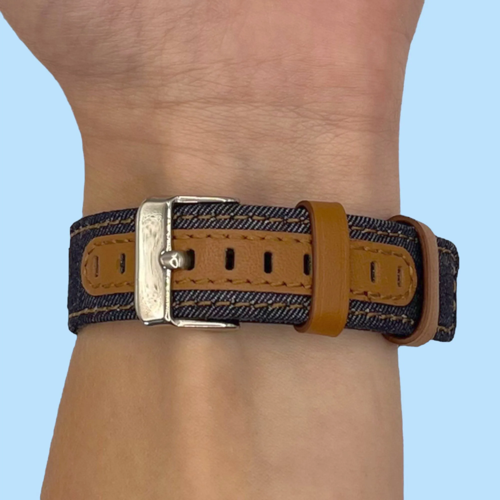 Denim & Leather Watch Straps Compatible with the Pixbee Kids 4g Video Smart Watch