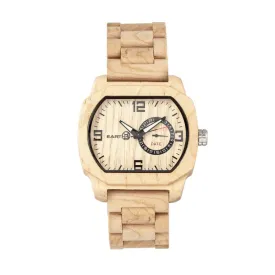 Earth Wood Scaly Bracelet Watch w/Date