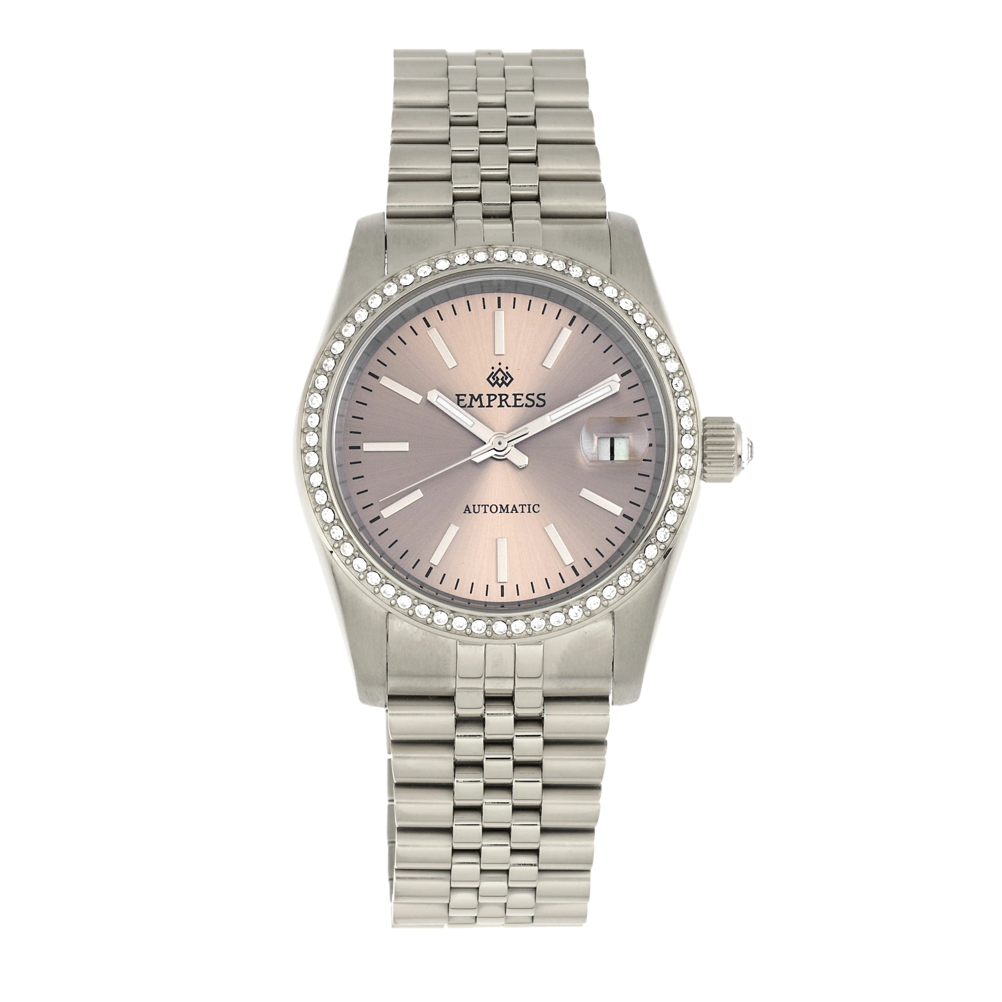 Empress Constance Automatic Bracelet Watch w/Date - Silver/Pewter