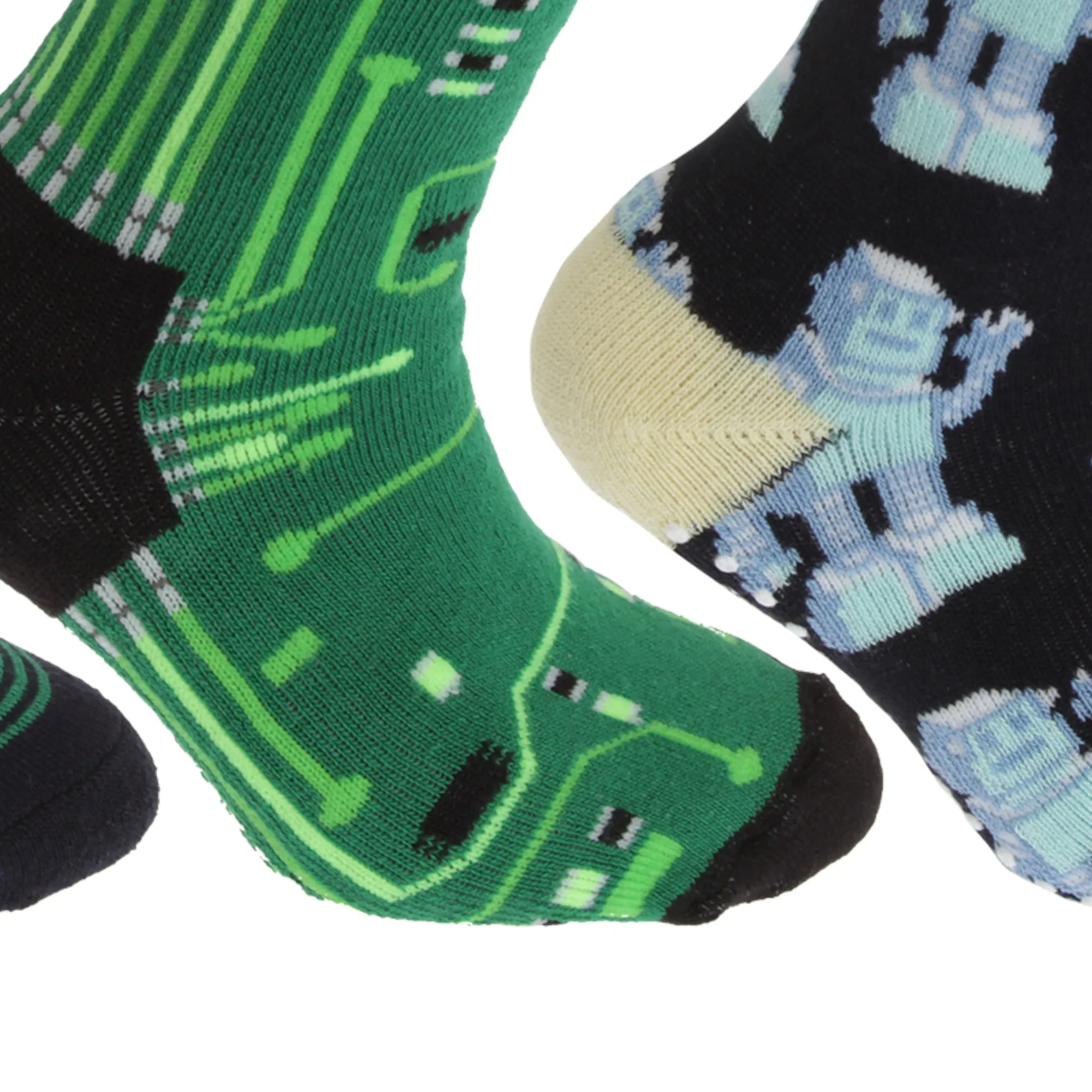 FLOSO Childrens/Kids Retro Gripper Socks (3 Pairs)