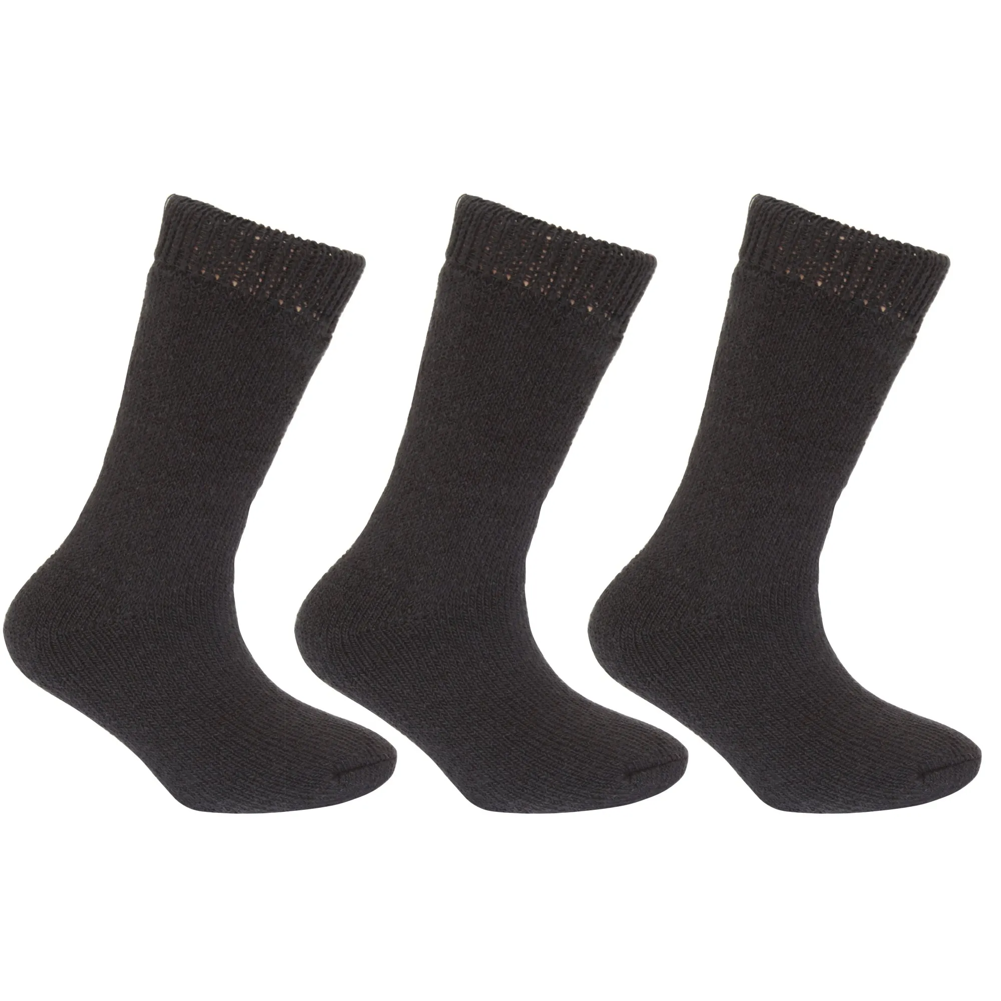 FLOSO Childrens/Kids Unisex Premium Plain Winter Thermal Socks (Pack Of 3)