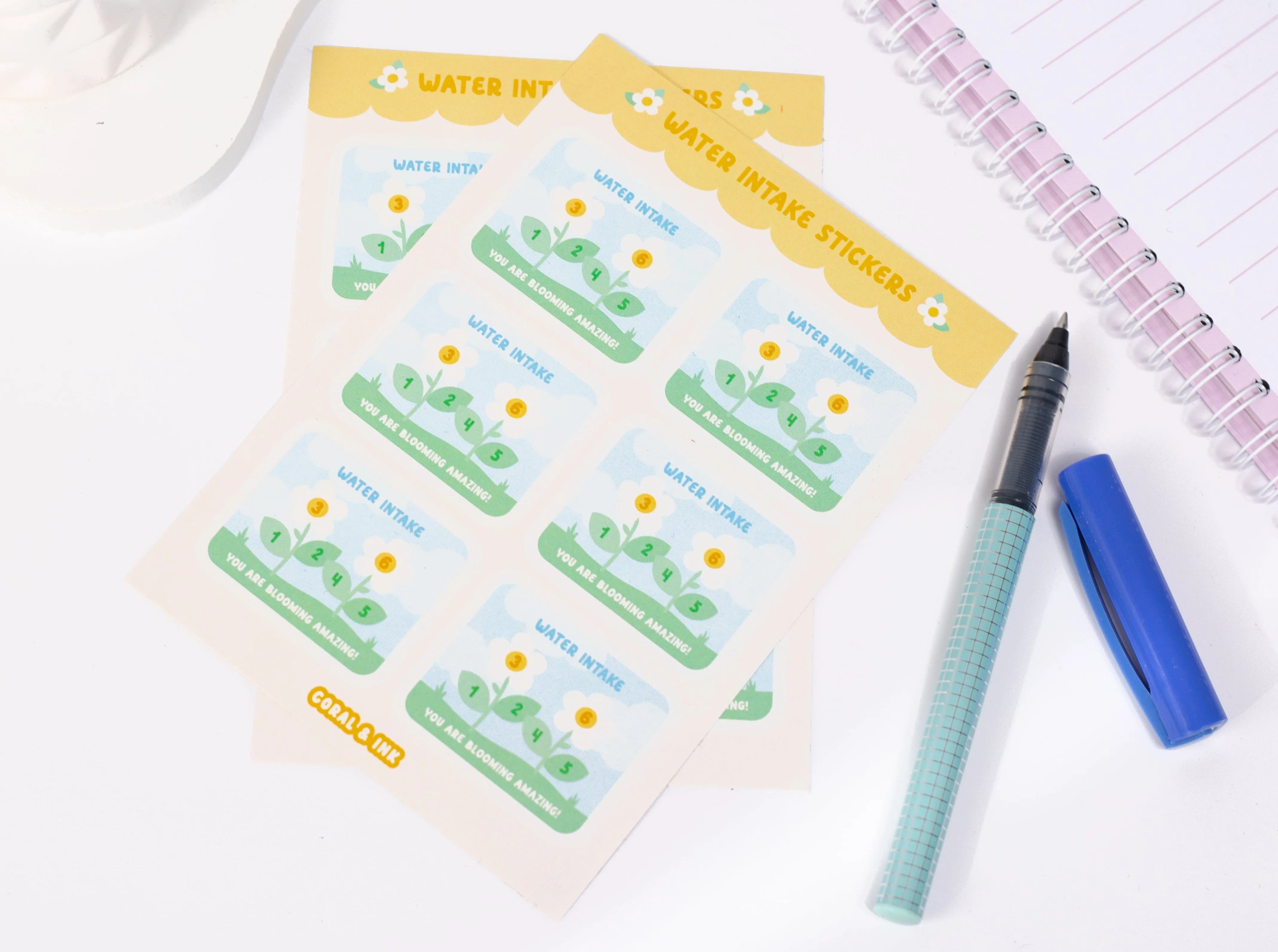 Flower Water Tracker Sticker Sheet