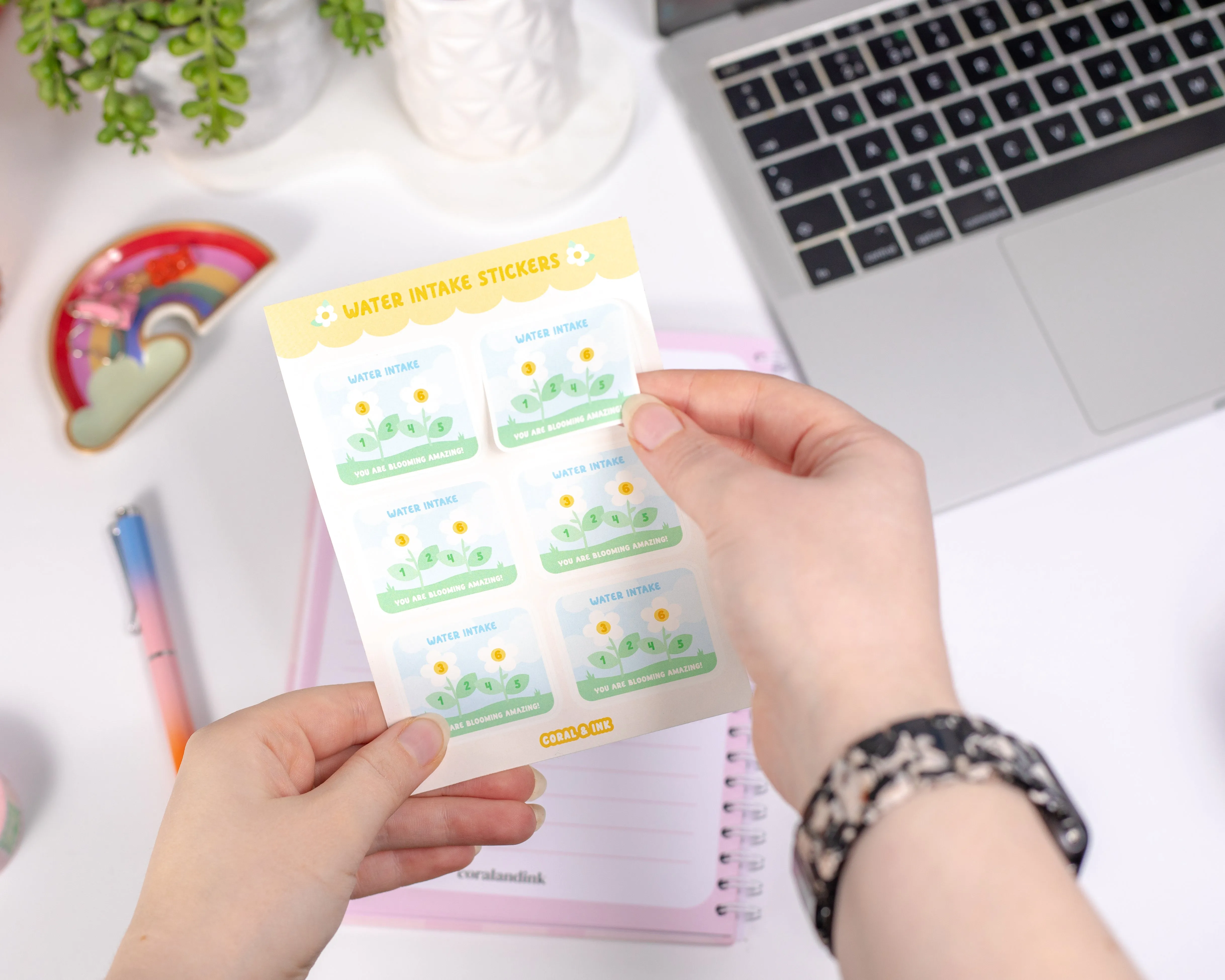 Flower Water Tracker Sticker Sheet