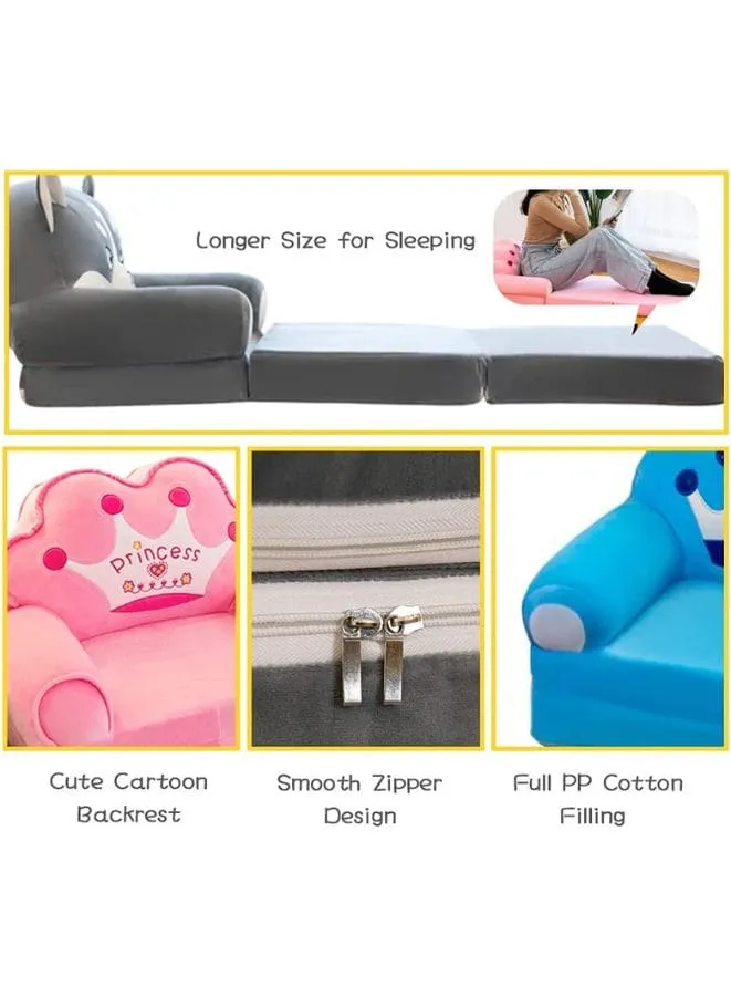 Foldable Plush and Soft Toddler Sofa Chair, Removable and Washable Lazy Sleeping Sofa chair for Kids, Girl