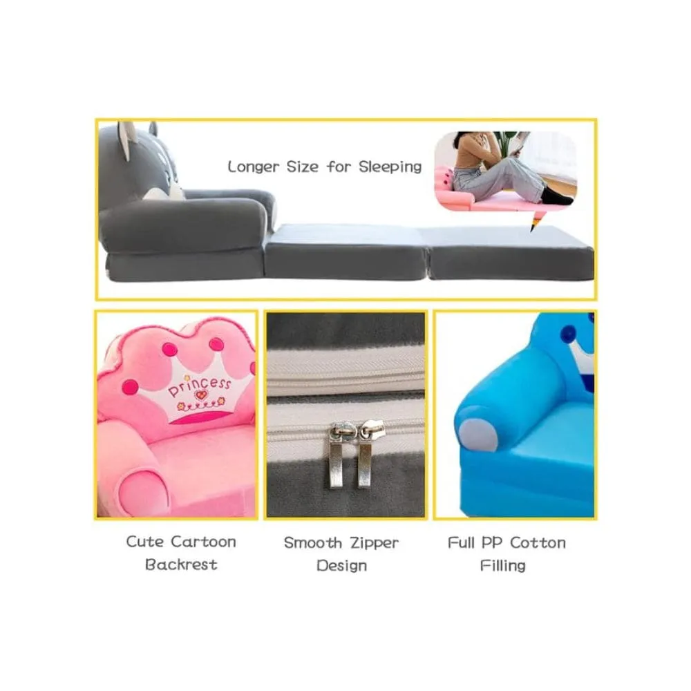 Foldable Toddler Chair Lounger for Girls, Removable and Washable Lazy Sleeping Sofa chair for Kids, Cat