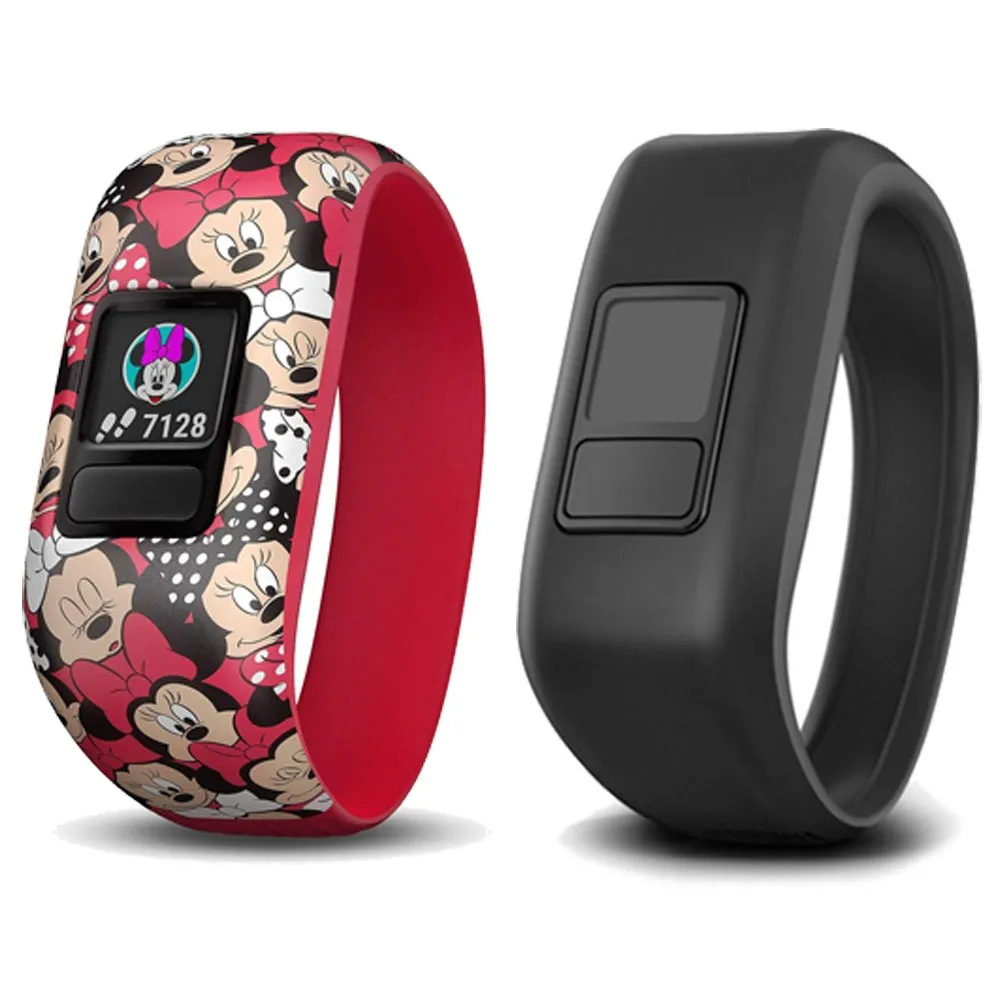 Garmin Vivofit Jr 2 with Two Stretchy Bands (Minnie Mouse & Black)