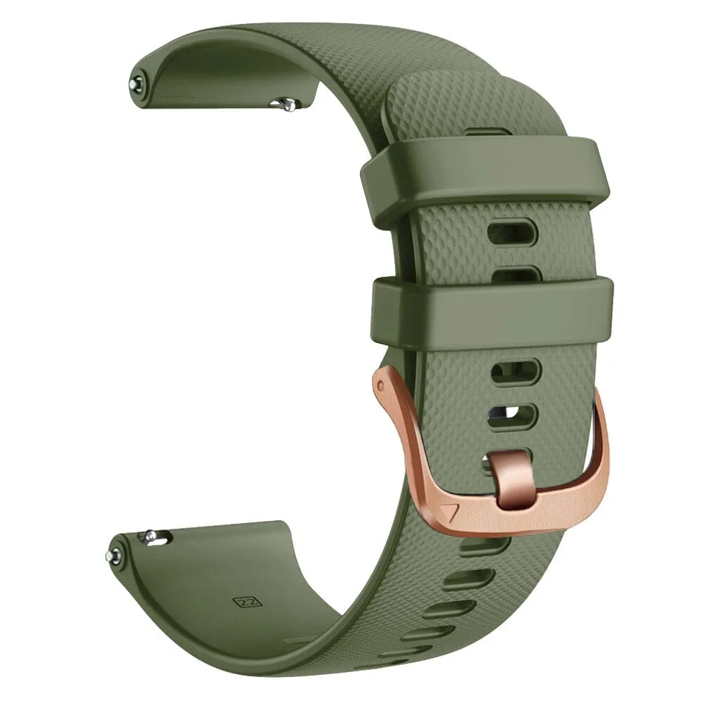 Garmin Vivomove HR & HR Sports compatible Silicone Watch Straps with Rose Gold Buckles