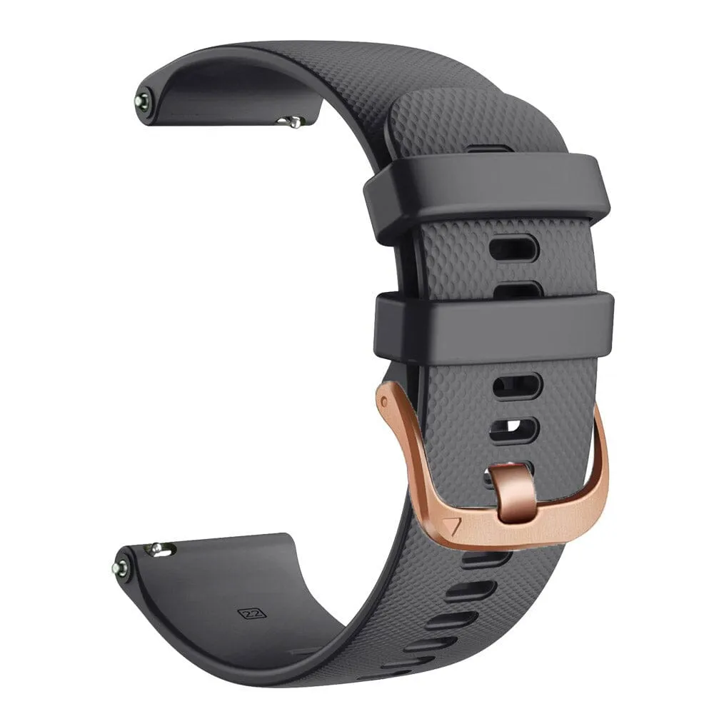 Garmin Vivomove HR & HR Sports compatible Silicone Watch Straps with Rose Gold Buckles