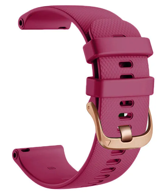 Garmin Vivomove HR & HR Sports compatible Silicone Watch Straps with Rose Gold Buckles