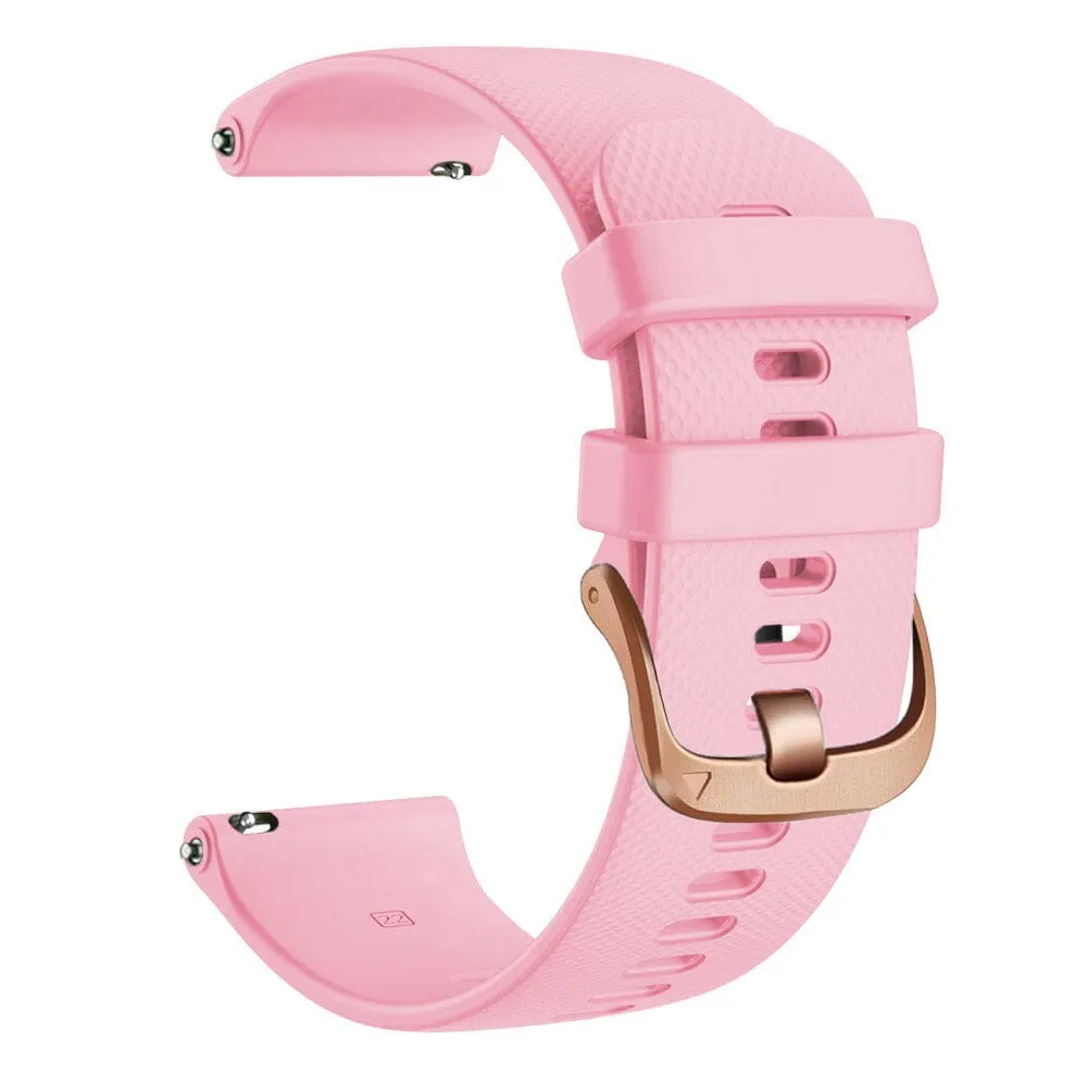 Garmin Vivomove HR & HR Sports compatible Silicone Watch Straps with Rose Gold Buckles