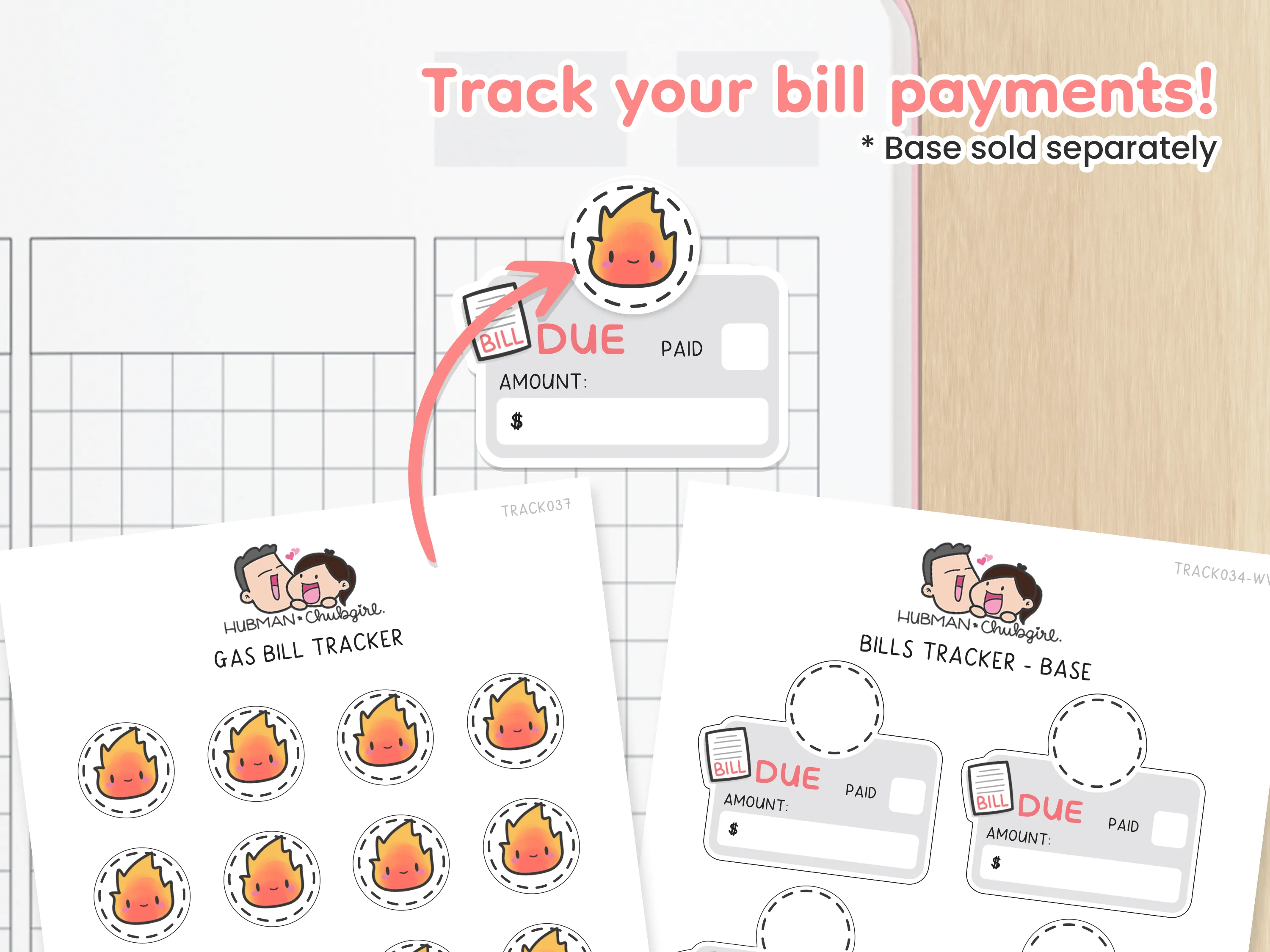 Gas Bill Tracker Planner Stickers