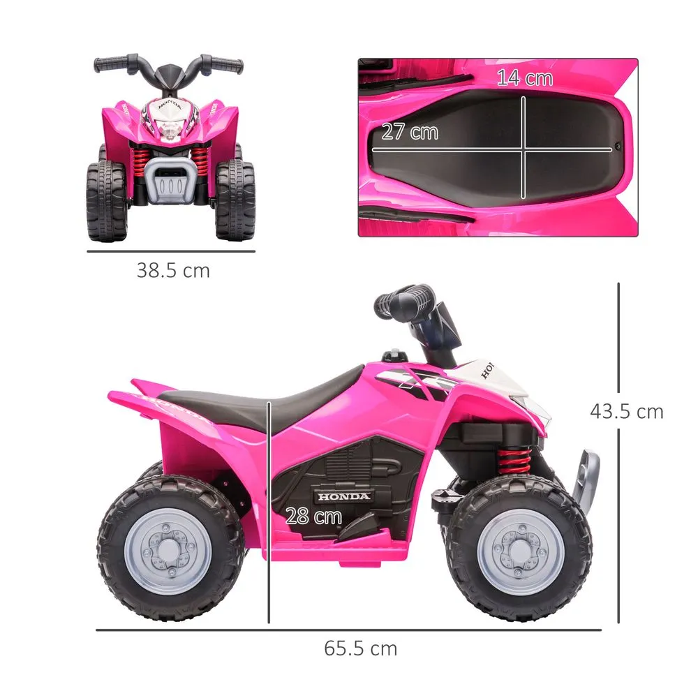 Honda Licensed Kids Electric Quad Bike 6V ATV Ride On 1.5-3 Years Pink