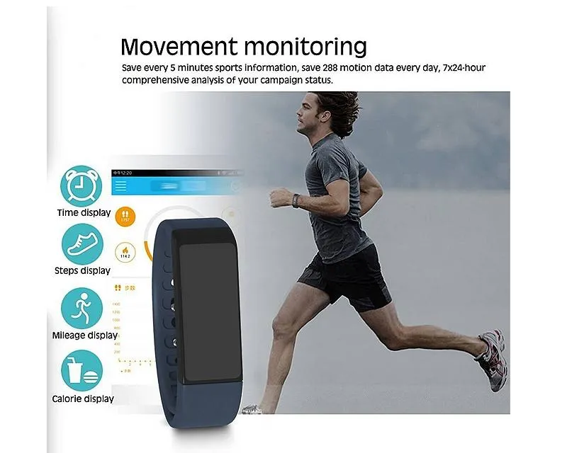 I5 Plus Smartwatch Fitness Tracker Wristband - Blue