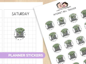 Internet Bill Tracker Planner Stickers