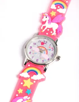 Kids Pink Band Silicone Watch