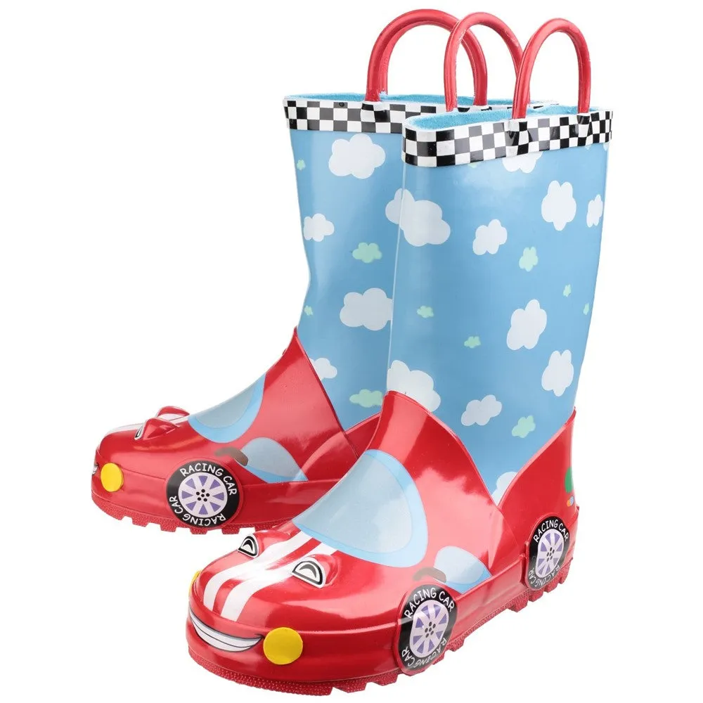 Kids Puddle Waterproof Pull On Boots Racer