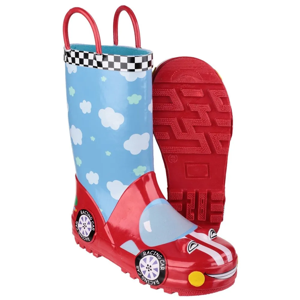 Kids Puddle Waterproof Pull On Boots Racer