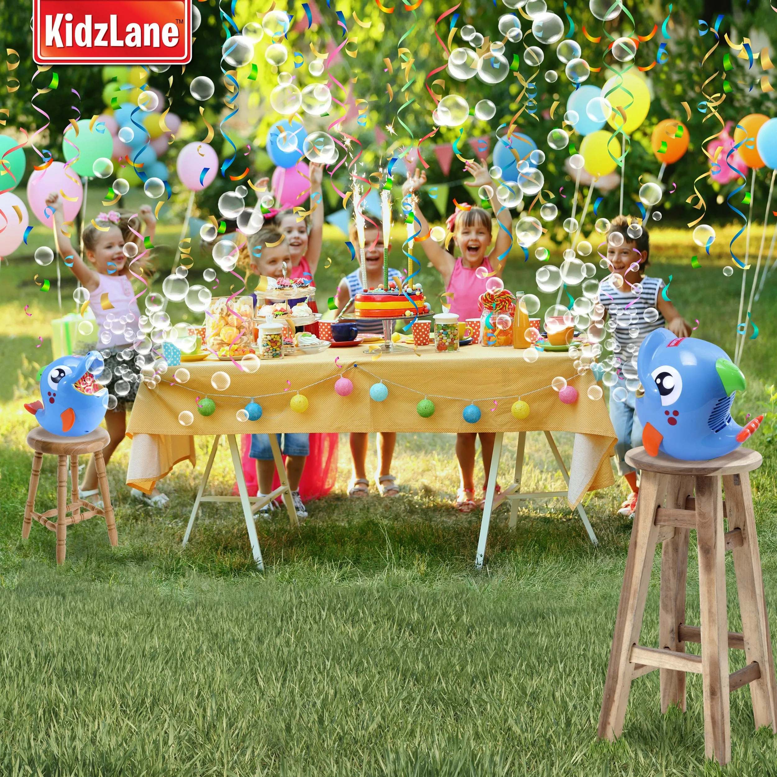 Kidzlane Bubble Machine | Bubble Blower for Big Bubbles 500-1000 Bubbles Per Minute