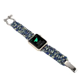 le Watch Series 4 44mm braided rope watch strap - Blue / Green