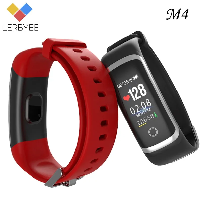 Lerbyee M4 Smart Bracelet Sleep Monitor Bluetooth Fitness Tracker Call Reminder Take Photos Sport Wristband for iOS Android