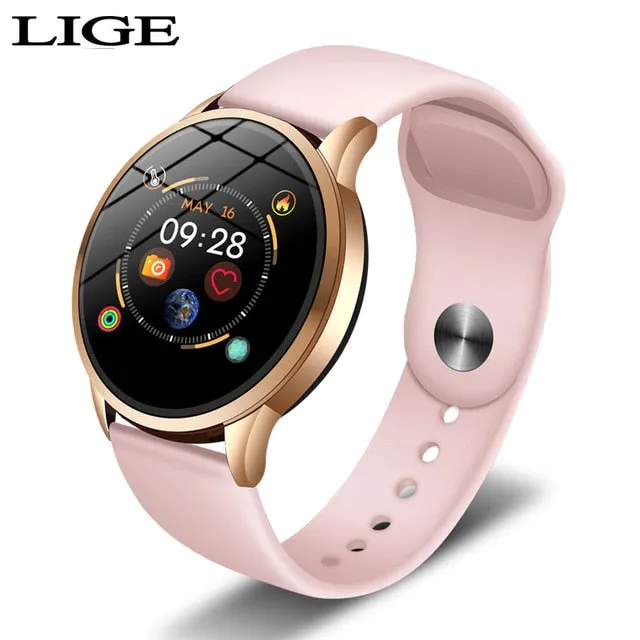 LIGE New Steel Smart Watch Men Waterproof sport For iPhone Heart rate blood pressure call Information smartwatch Fitness tracker