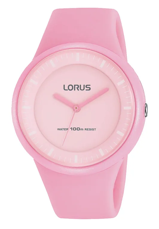 Lorus Youth RRX25FX-9 Pink Silicone Strap Watch