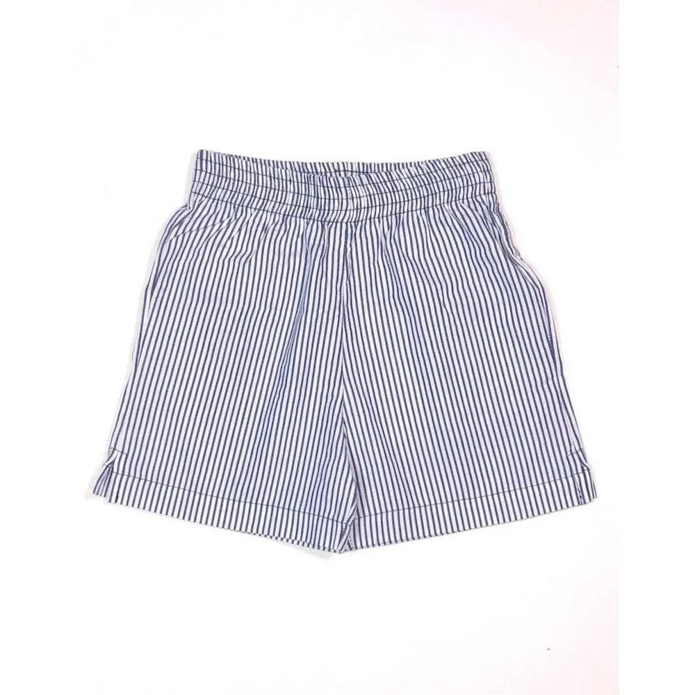 Luigi Kids by Acvisa Boys Navy Stripe Seersucker Short