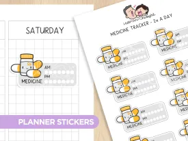 Medicine Tracker - 2x a day Planner Stickers