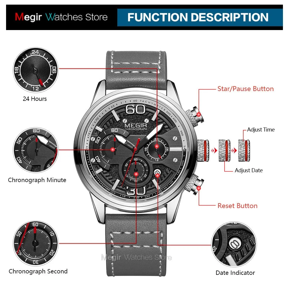 Men Waterproof Sports Watches with Mesh Wrist Strap