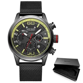 Men Waterproof Sports Watches with Mesh Wrist Strap