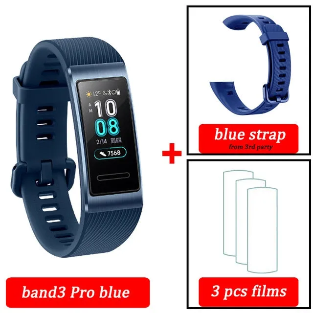 Original Huawei Band 3 pro Smart Bracelet band 3 GPS Waterproof Color touch screen Heart Rate Sleep Snap Smart Wristband