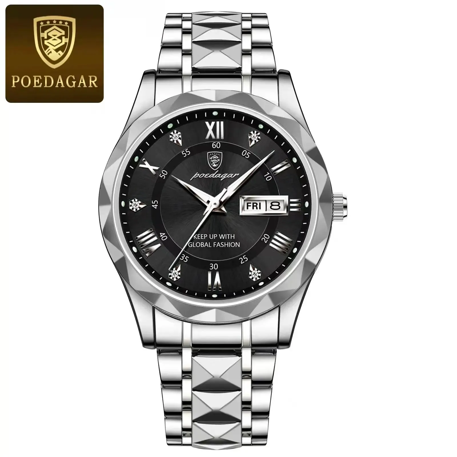 POEDAGAR Luxury Man Wristwatch Waterproof